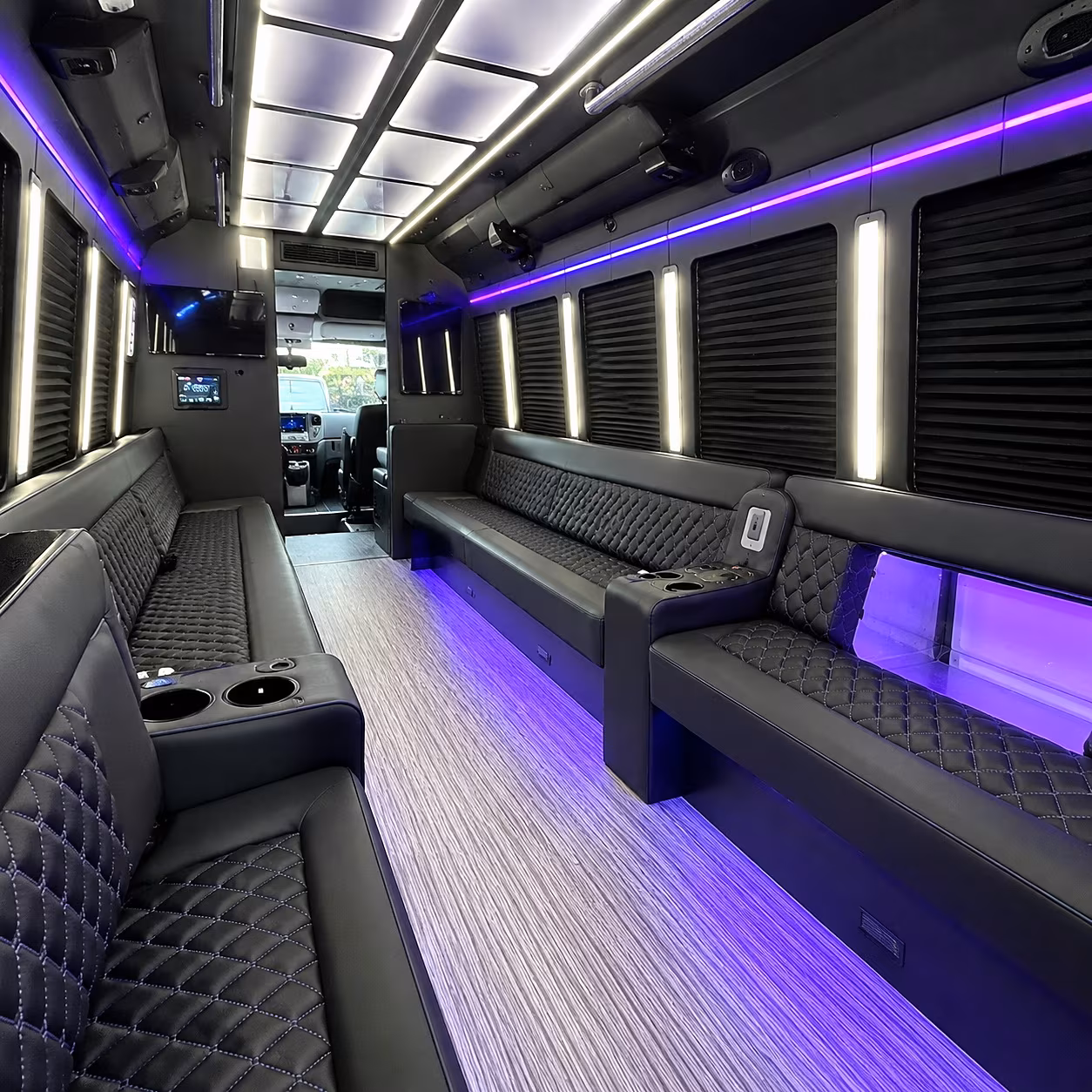 waterbury party bus rental interior